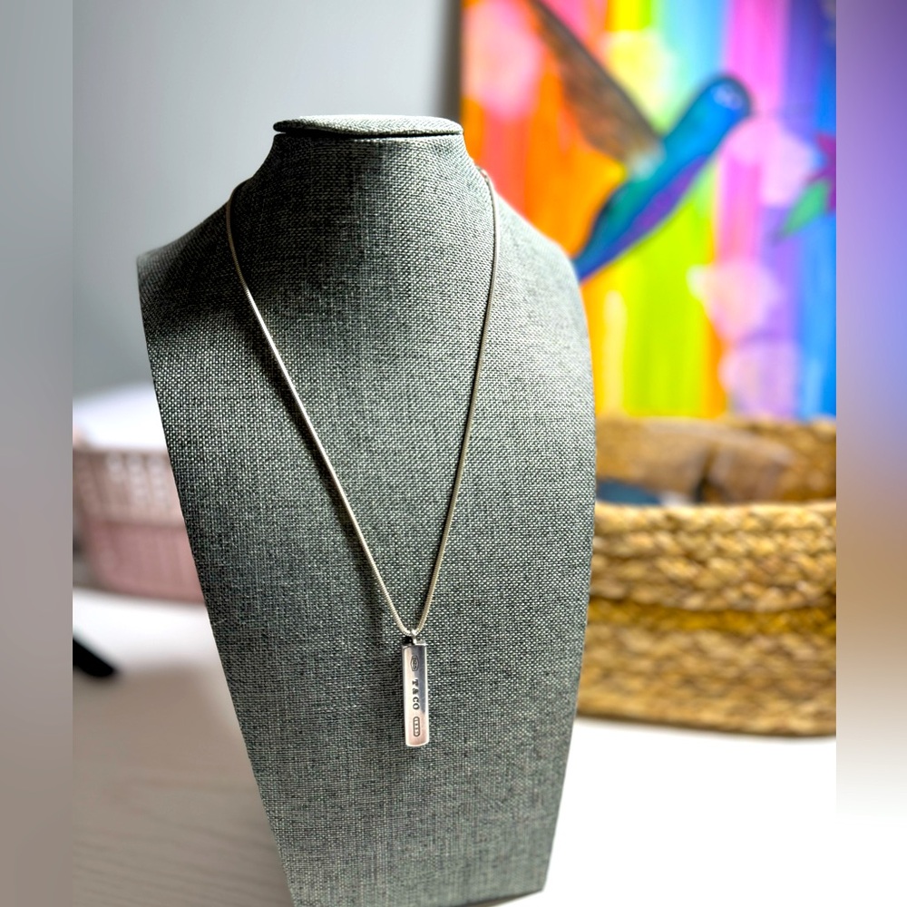 Retired Tiffany 1837 Bar Pendant Necklace 2001.